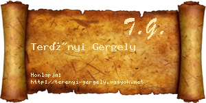 Terényi Gergely névjegykártya